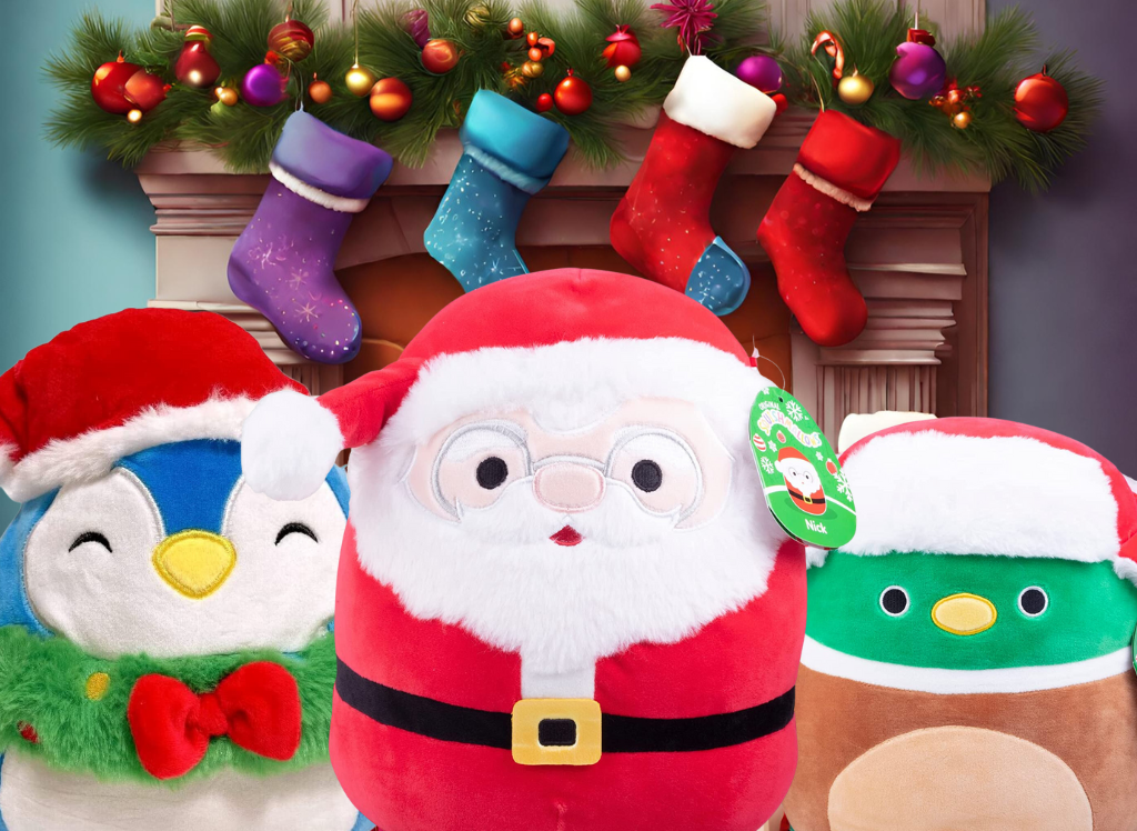 Squishmallows Christmas Set of 6 Ornaments 4 Santa Angel Fawn Tree Mini  Plush Doll
