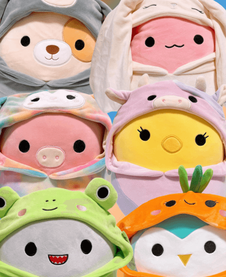 All 6 Squishmallows in the 2024 Easter Hoodie Squad!