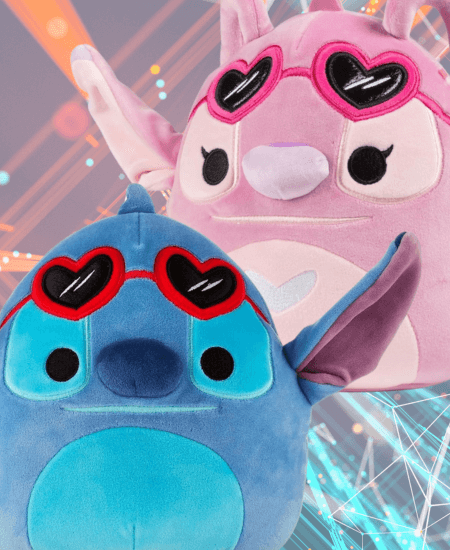 Stitch and Angel Squishmallow Valentine Plush 2024