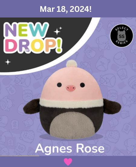Agnes Rose the Ostrich New Drop Squish 3-18-24