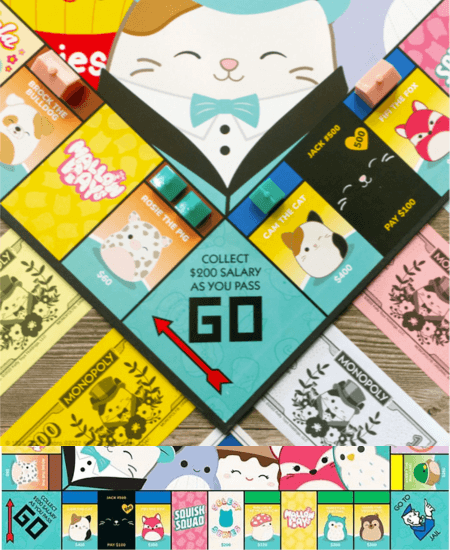 Squishmallow Monopoly Game Board