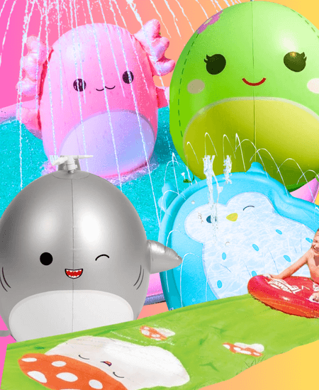 Squishmallow sprinklers and water pads