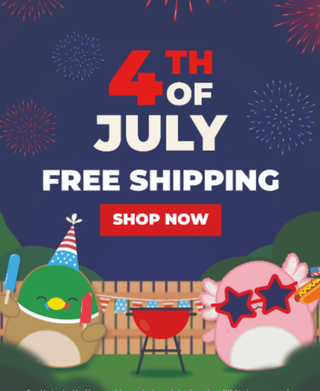 Squishmallows.com Free Shipping on July 4th